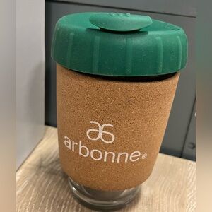 Arbonne glass cup with lid